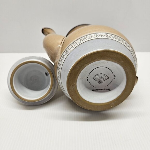 Denby Langley Seville Brown Stoneware Coffee Pot With Lid England - Picture 8 of 8